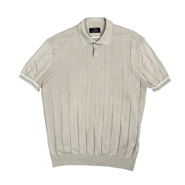 Textured short sleeve polo shirt